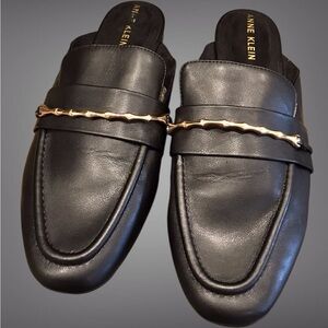 Anne Klein Womens Briar‎ Black Slip On Dressy Mules sz 8.5